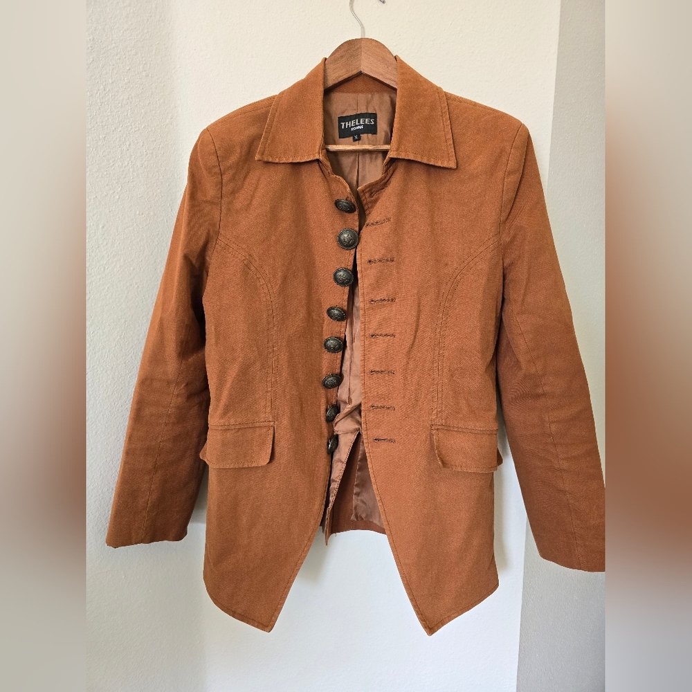 Thelees Homme Mens Sport Coat with Ornate Buttons